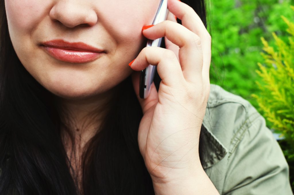 woman on mobile phone