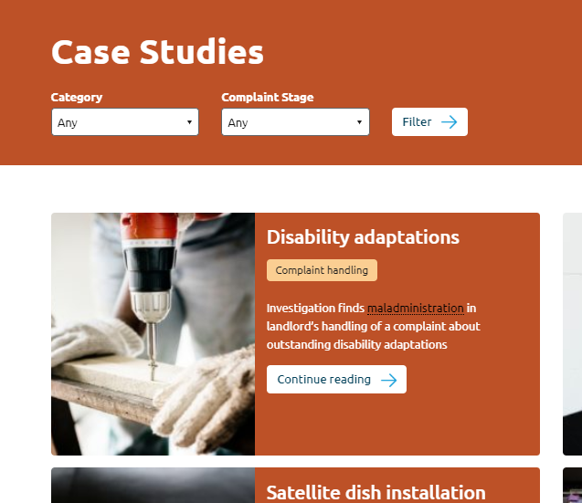 Case studies page screenshot image