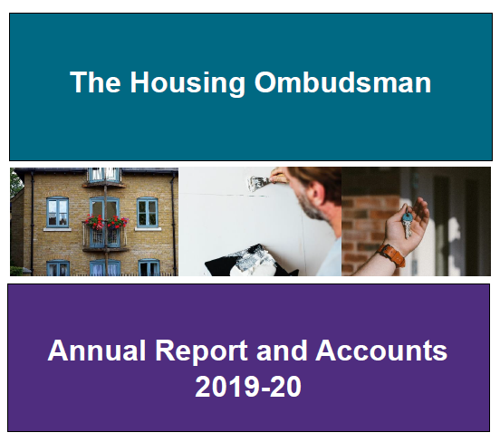 Front cover of the annual report with photographs of housing