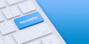 Keyboard with blue Newsletter ke