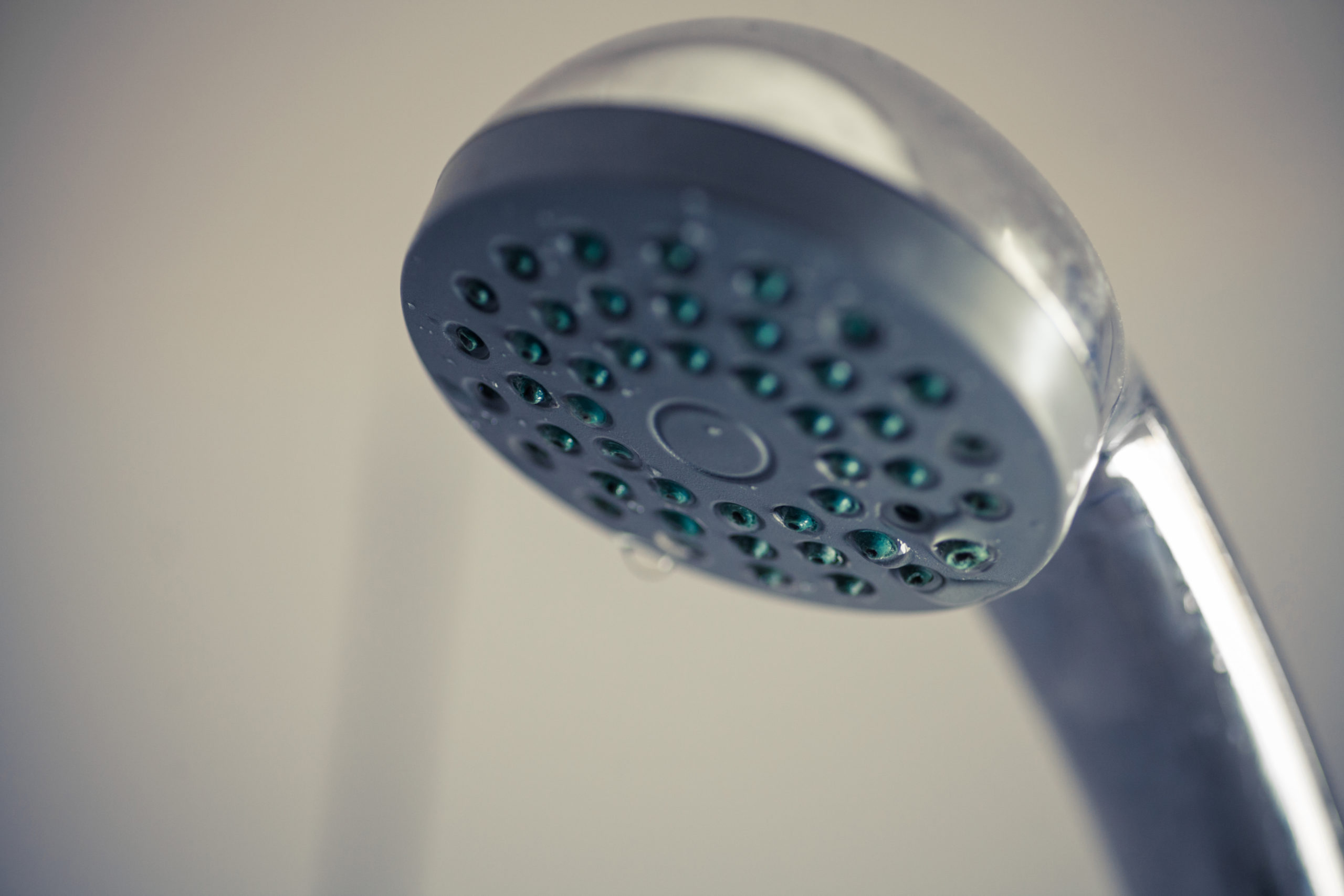 Close up shot of a shower head