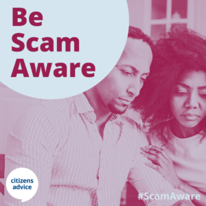 Be Scam Aware campaign poster